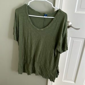 Olive Green Tunic Length Tee